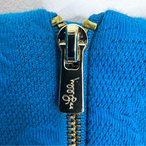 Lilly Pulitzer Feona Teal Bay Knit‎ Jacquard Puff Sleeve Dress Size M - Picture 9 of 14